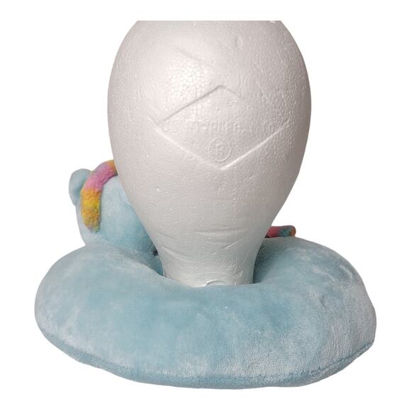 CLOUDZ PLUSH Unicorn Neck Travel Pillow Blue Rainbow Vacation Home Kids Childs - Picture 2 of 7